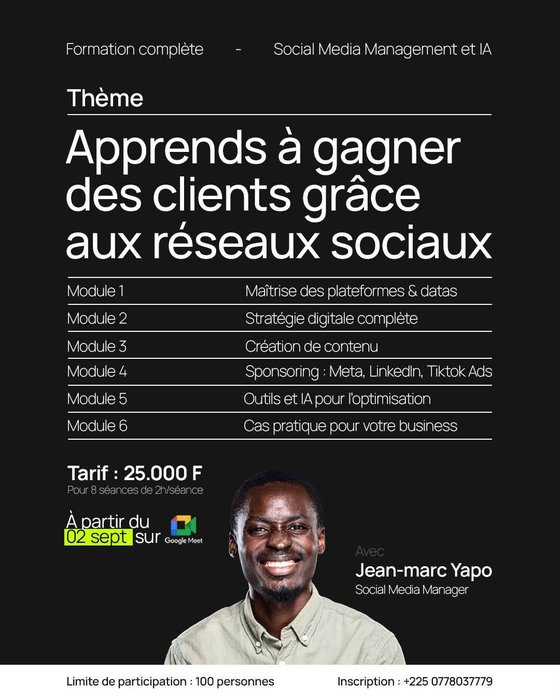 Affiche Formation Marketing Digital Session 1